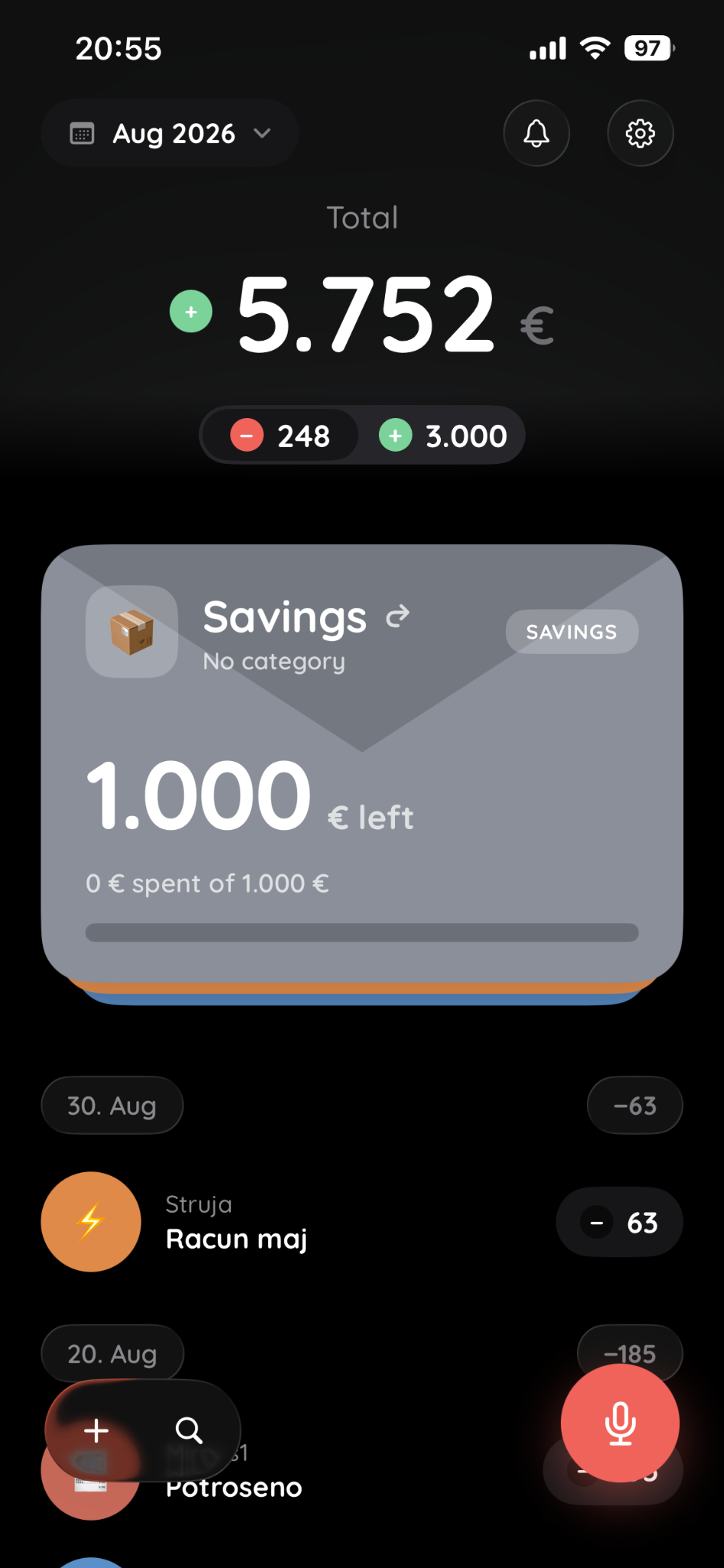 PLYVA overview screen